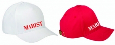 Red or White Brushed Twill Cap with Embroidered Marist Logo on the front and DPT on the  back